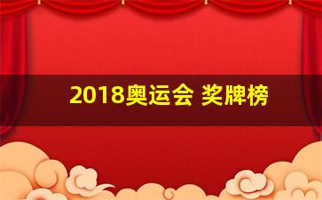 2018奥运会 奖牌榜